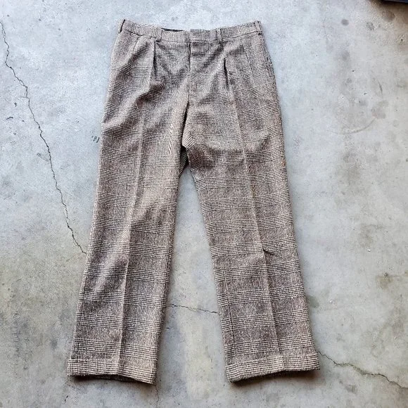 Polo Ralph Lauren Vintage Glenn Plaid Tweed Wool 2 Piece Mens Retro Suit 42R/34 - Picture 13 of 14